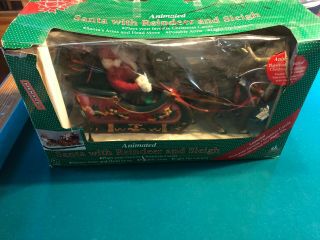 Vintage Holiday Creations Animated Musical Santa with Reindeer and Sleigh 2762 2