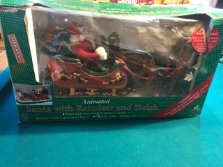 Vintage Holiday Creations Animated Musical Santa with Reindeer and Sleigh 2762 3