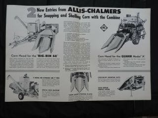 ALLIS - CHALMERS 66 ALL - CROP HARVESTER MODEL A COMBINE 2 - ROW CORN HEADS BROCHURE 2