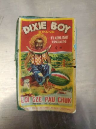 Very Old Black Americana Vintage Dixie Boy Brand 1 - 1/2 " Flashlight Crackers