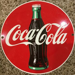 Vintage Coca Cola Porcelain Enameled Sign Ande Rooney 1990 Usa Made 11 - 1/4”