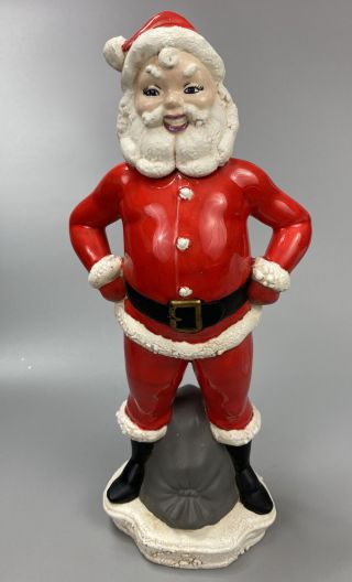 Vintage 1963 Handmade Santa Claus Ceramic Christmas Figurine - 13.  25 "