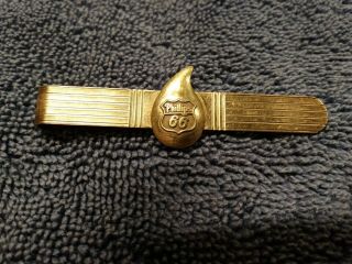 Vintage Phillips 66 14k Yellow And Sterling Gold Money Clip Tie Clip