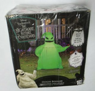 Gemmy Airblown Led Oogie Boogie Nightmare Before Christmas 3.  5 " - Green