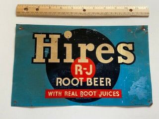 Vintage Hires R - J Root Beer Metal Sign Advertisement 11 7/8 " X 7