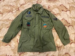 Us Air Force M65 Field Jacket Od Green,  Triple Nickel 1980s Post Vietnam Medium