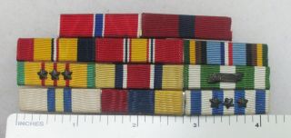 Vintage Us Marine Corps Vietnam Bronze Star Medal Ribbon Bar 11 Ribbons