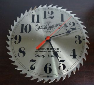 Sears Craftsman 10 " Circular Saw Blade Shop Clock (batteries)