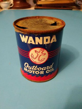 Vintage 1/2 Pint Wanda Outboard Motor Oil Can