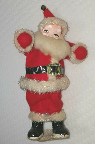 Vintage Spun Cotton Santa Claus Christmas Figurine 7 3/4 " Figure