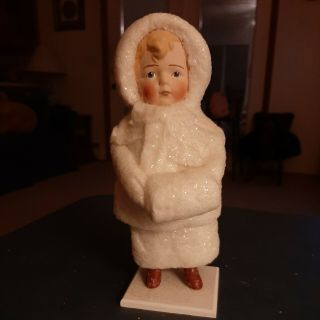 Snow Children St.  Nicholas Snow Child Girl With Muff 8 " Elaine Roesle