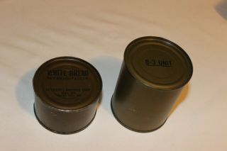 2 Vtg Vietnam Us Army Military C Rations Can Food Survival Meal Bread & B - 3 1966