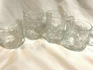 1995 McDonald ' s Batman Forever Complete Set of 4 Vintage Glasses Mugs Cups 2