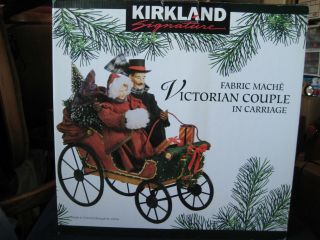 Kirkland Signature Mache Christmas Large Decor Victorian Couple In Carriage