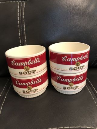 Vintage Campbell’s Soup Ceramic Stackable Bowls Set Of 4