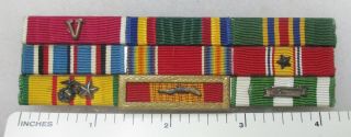 Vintage Us Marine Corps Vietnam War / Ww2 Medal Ribbon Bar 9 Ribbons
