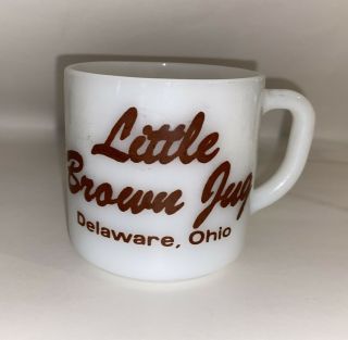 Vintage Little Brown Jug Horse Race Delaware Ohio Federal Glass Coffee Mug Rare