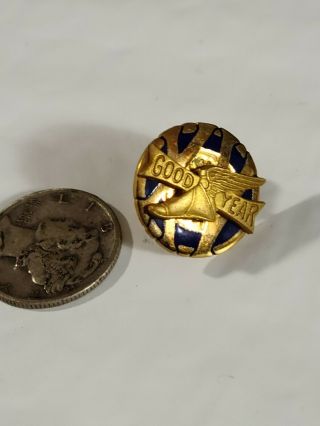 Goodyear Enameled 15 Year Service Pin 1/10 10kt.  Gold Xv