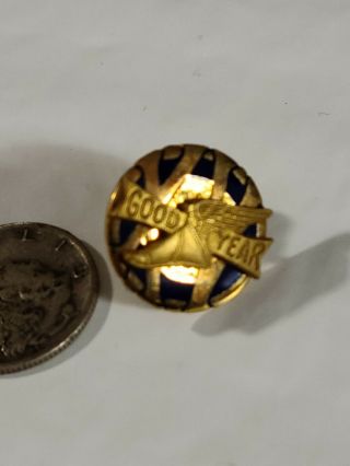 Goodyear Enameled 15 Year Service Pin 1/10 10KT.  Gold XV 2