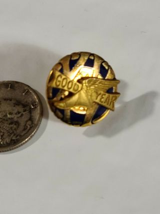 Goodyear Enameled 15 Year Service Pin 1/10 10KT.  Gold XV 3
