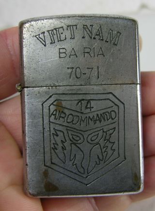 Authentic Vietnam War Zippo Lighter Ba Ria 70 - 71 I Love Land I Stand Die B4 Run