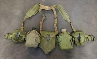 Vietnam War M1967 Nylon Web Gear Set With E - Tool And Canteens Us Army / Usmc