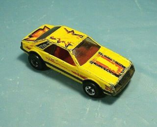 Hot Wheels 1979 Yellow Turbo Mustang Gt Fox Body Blackwall.
