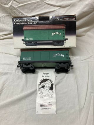 Casey Jones Jim Beam 1990 Green Box Car Train Railroad Empty Decanter 2