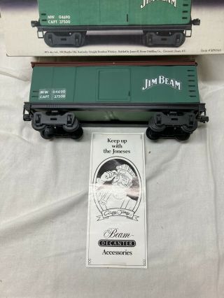Casey Jones Jim Beam 1990 Green Box Car Train Railroad Empty Decanter 3