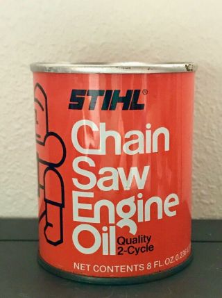Vintage 1/2 Pint Stihl Chainsaw Engine Oil Quality 2 - Cycle 8oz Full