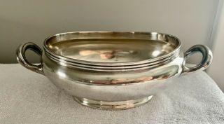 Vintage R Wallace Oval Silver Soldered Soup Tureen Bowl 16 Oz
