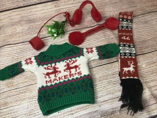 Makers Mark Scarf,  Sweater,  Bottle Topper With Mistletoe,  Earmuffs Christmas
