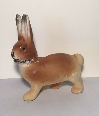 Vintage German Paper Mache Composition Easter Bunny Rabbit Candy Container