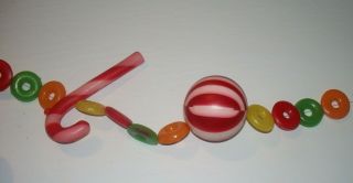 VTG PLASTIC BLOW MOLD CHRISTMAS LIFESAVER PEPPERMINT CANDY GARLAND 42 