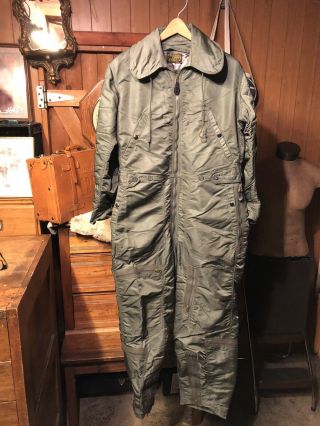 Vintage 1960 Usaf Cwu - 1p Flight Suit Insulated Coveralls Albert Turner Co M