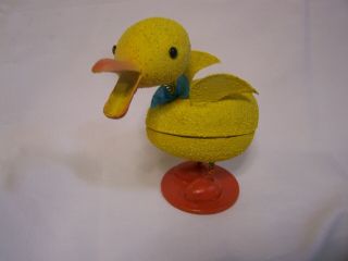 Vintage Easter Paper Mache Duck Nodder Candy Container Germany