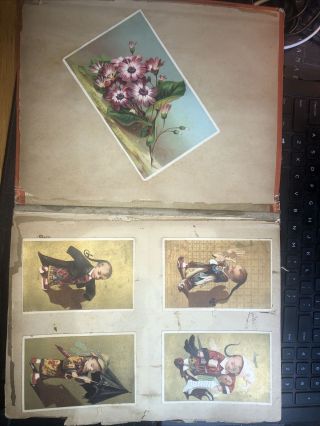Vintage Victorian Scrapbook Album w Trade Cards Hartford Connecticut CT 3
