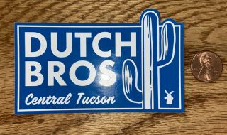 Dutch Bros Sticker Decal Cwntral Tucson Arizona Az Regional Htf Rare Car Yeti Db