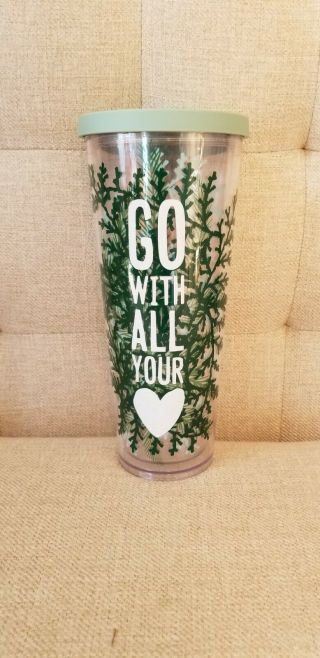 Starbucks Christmas 2017 Go With All Your Heart Cold Cup Tumbler Venti 24 Oz