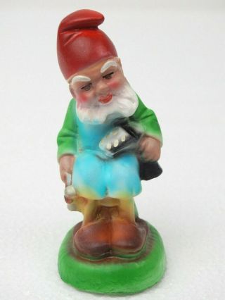 Vintage Ros Ree Leprechaun Elf Gnome Figurine Shoemaker Cobbler Plastic Ireland