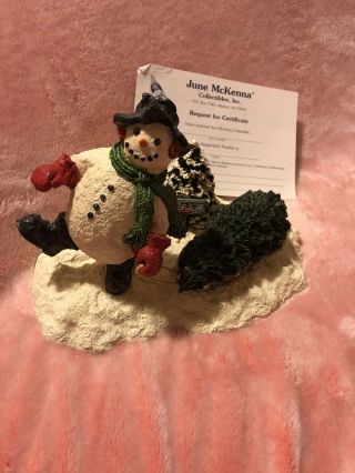 June Mckenna Its A Holly Jolly Christmas Snowman Figure 1997 First Edition