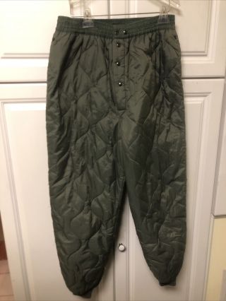 Vietnam Era Air Force Usaf Flyers Cwu - 9/p Quilted Liner Trousers - Size: Large