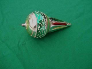 Vintage Large Hand Painted Glass Christmas Tree Ornament