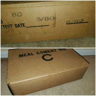 Post Vietnam Era Us Army C - Rations Empty Cardboard Case Dated 1980