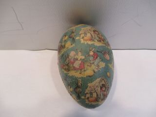 Vintage German Paper Mache Easter Egg Candy Container See Pictures