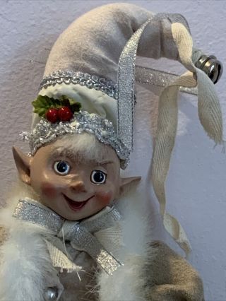 Raz Imports Arctic Elf 16 " Posable Christmas Decoration Holiday Ornament Cream