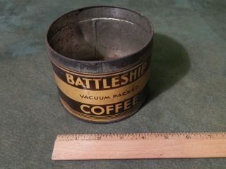 (vtg. ) Battleship Coffee Can [wm.  S.  Scull Company] Retro Usa (.)