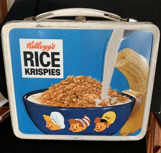 1969 Kellogs Rice Krispies Frosted Flakes Aladdin Lunch Box W/thermos