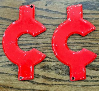 Vintage 7 - 1/2 " Tin Cent Symbol Letters For Marquee / Store Window Hard To Find