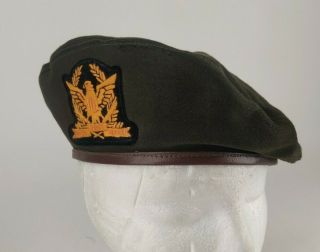 Vietnam Arvn S.  Vietnamese Army Green Beret W/ Embroidered Patch Insignia 1965